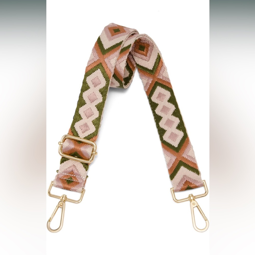 NWOT Pink Green Gold Purse Bag Replacement Strap Aztec Western